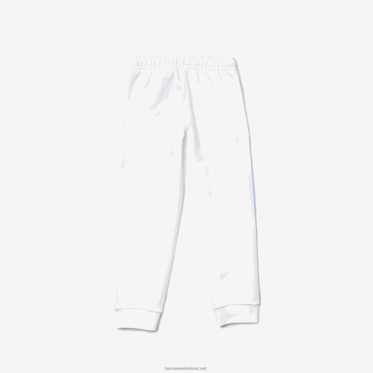 Lacoste joggingbroek van katoenfleece met merknaam 0828H3246 witte sbh jongens