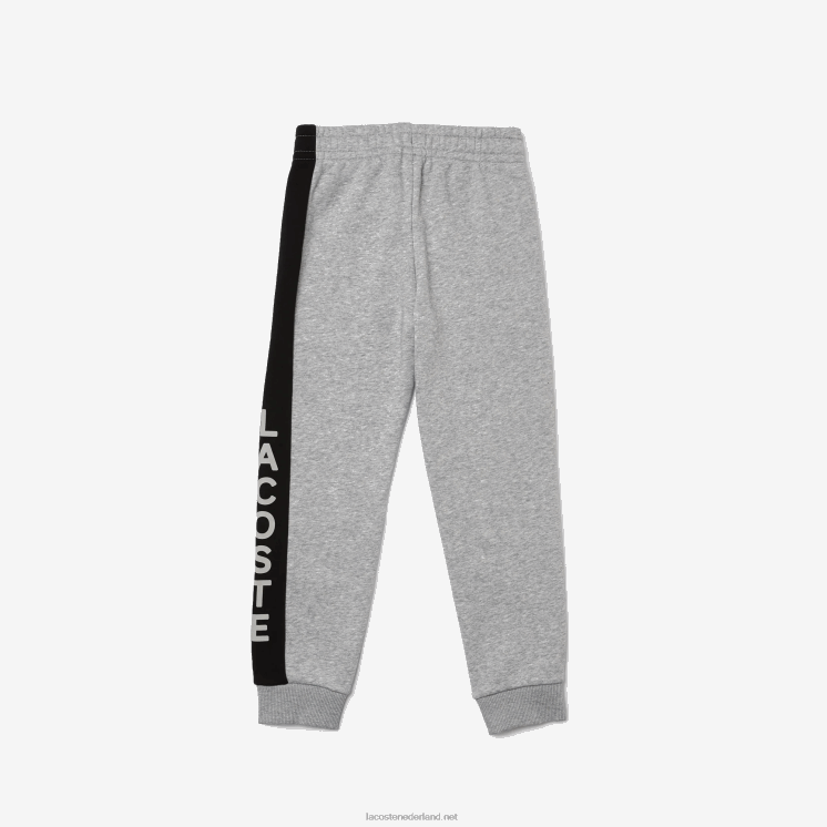 Lacoste joggingbroek van katoenfleecemix 0828H3242 grijs chine zwart jz9 jongens