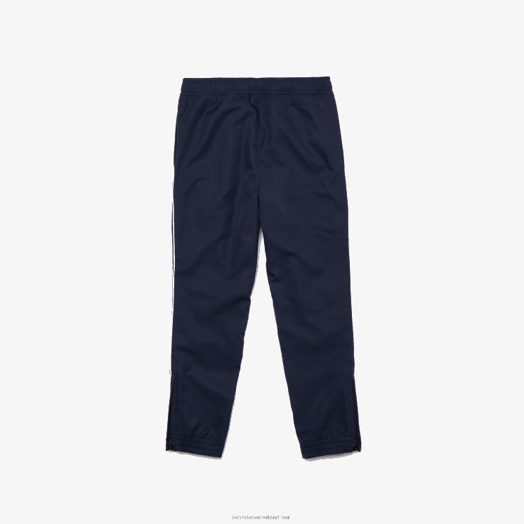 Lacoste lichtgewicht sportbroek met biezen 0828H3211 marineblauw wit 525 jongens