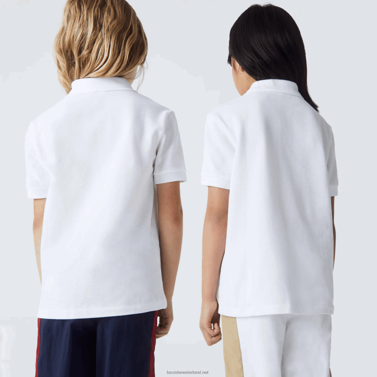 Lacoste Petit piqué polo met normale pasvorm 0828H3000 wit 001 kinderen