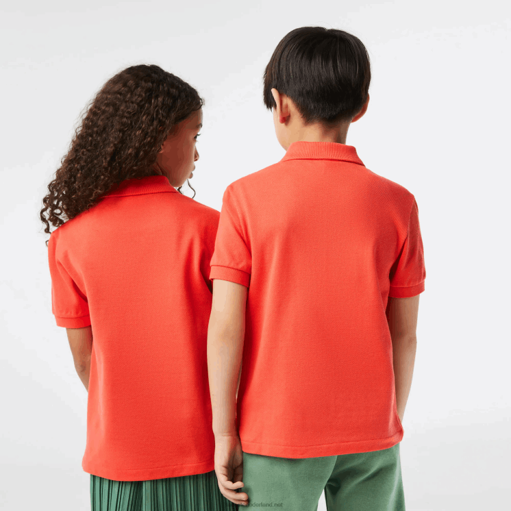 Lacoste Petit piqué polo met normale pasvorm 0828H3007 oranje 02k kinderen