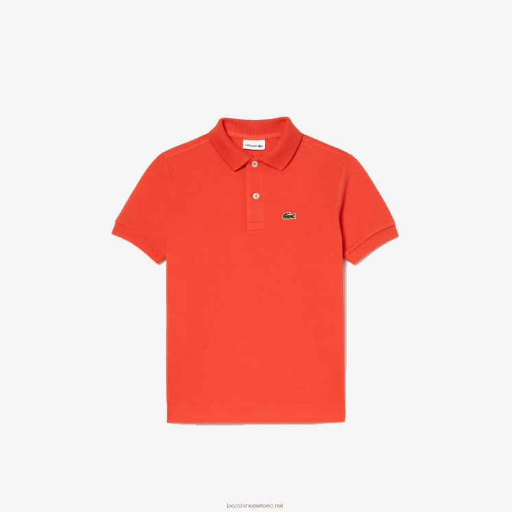 Lacoste Petit piqué polo met normale pasvorm 0828H3007 oranje 02k kinderen