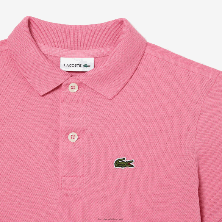 Lacoste Petit piqué polo met normale pasvorm 0828H3024 roze 2r3 kinderen