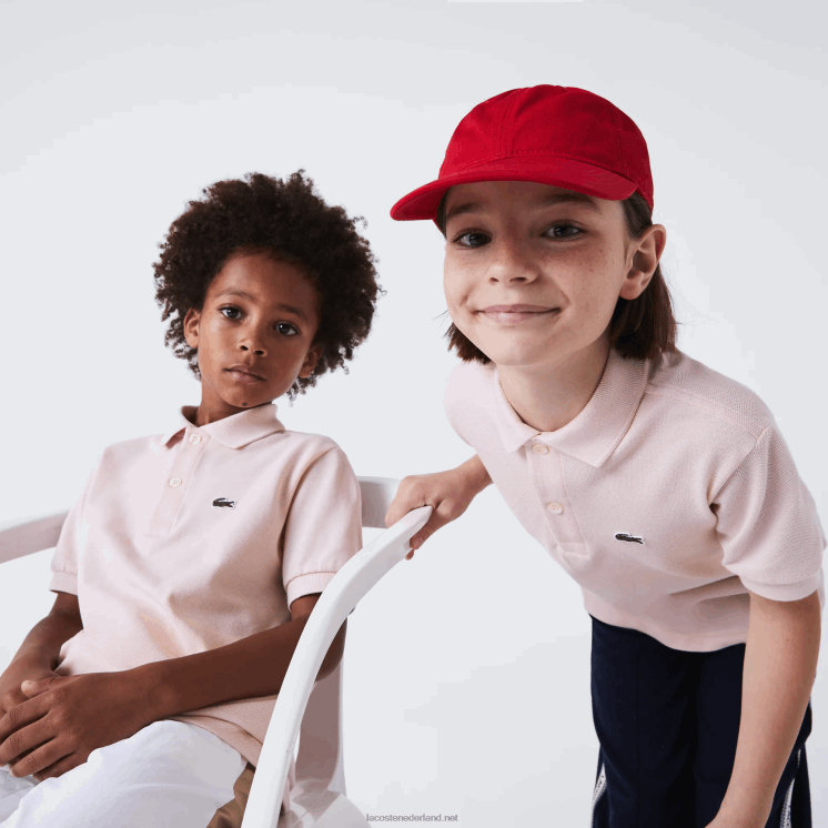 Lacoste Petit piqué polo met normale pasvorm 0828H3122 licht roze adi kinderen