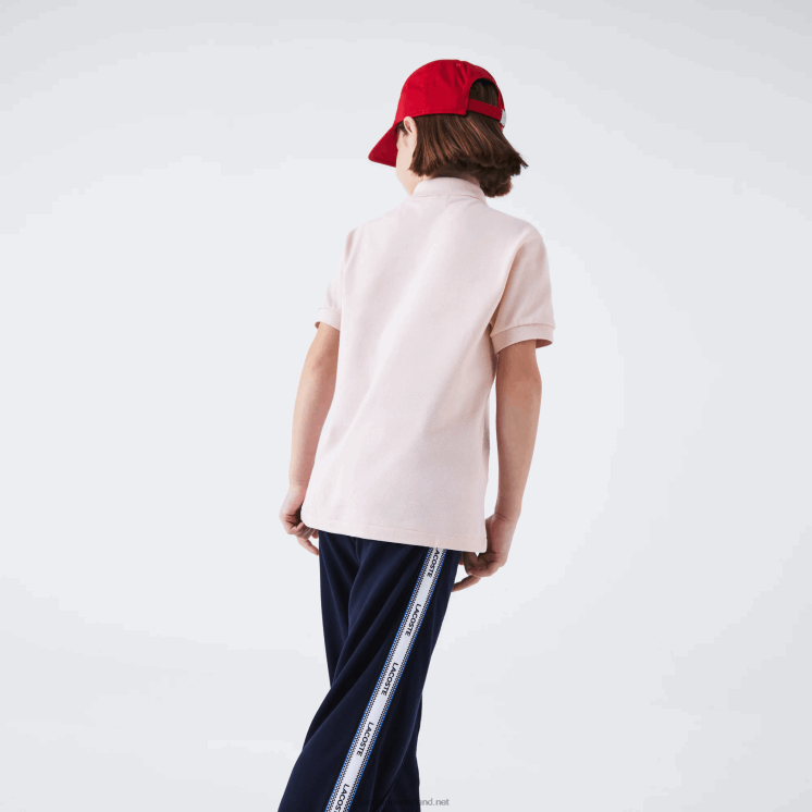 Lacoste Petit piqué polo met normale pasvorm 0828H3122 licht roze adi kinderen
