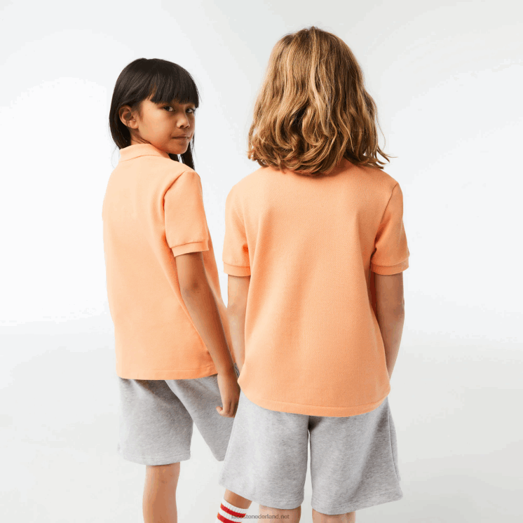 Lacoste Petit piqué polo met normale pasvorm 0828H3123 lichtoranje heb kinderen