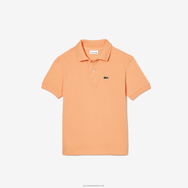 Lacoste Petit piqué polo met normale pasvorm 0828H3123 lichtoranje heb kinderen