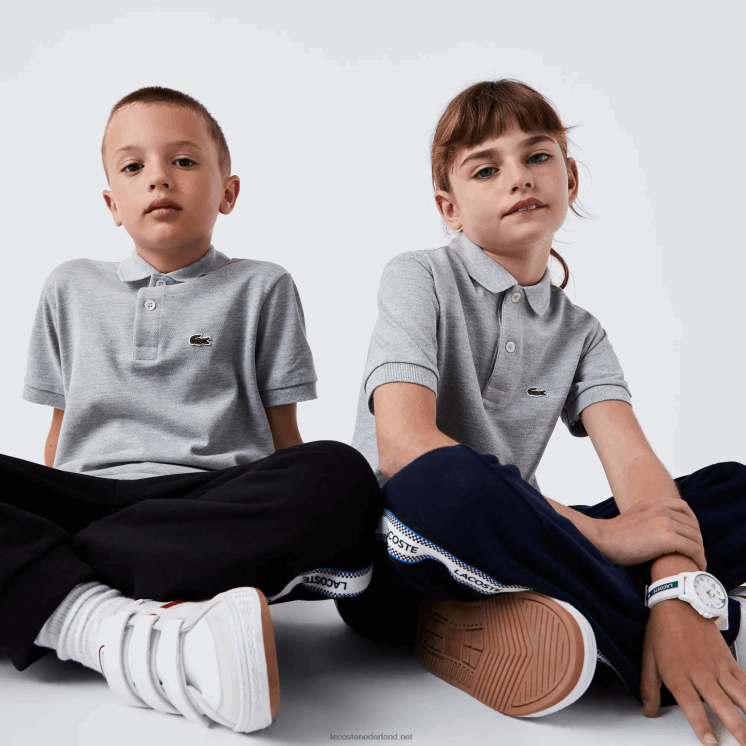 Lacoste Petit piqué polo met normale pasvorm 0828H3126 grijze chine ca kinderen