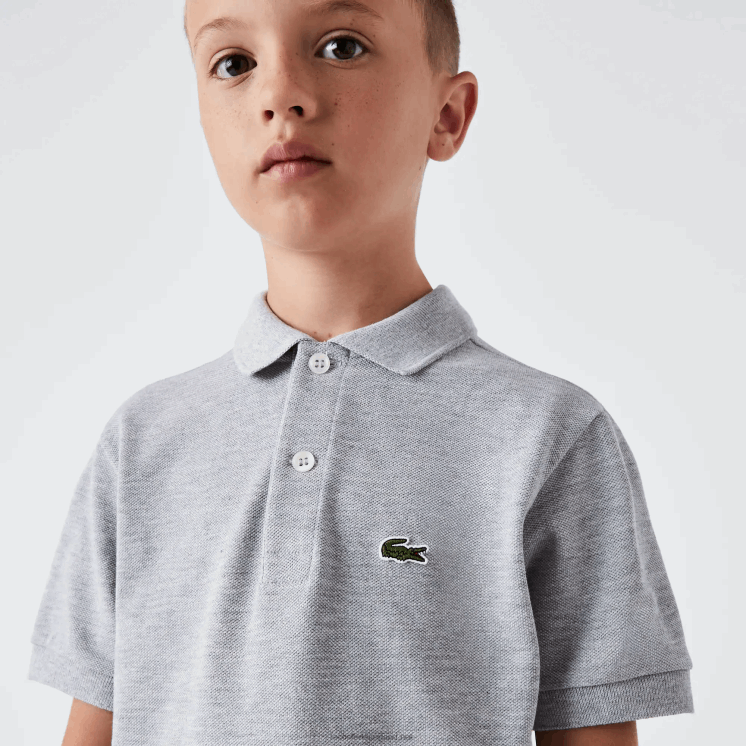 Lacoste Petit piqué polo met normale pasvorm 0828H3126 grijze chine ca kinderen