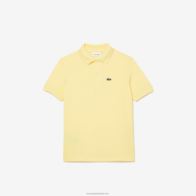 Lacoste Petit piqué polo met normale pasvorm 0828H3131 geel 107 kinderen