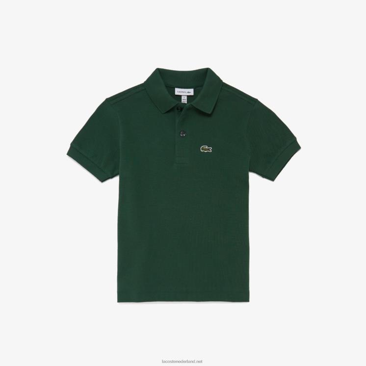 Lacoste Petit piqué polo met normale pasvorm 0828H3133 groen 132 kinderen