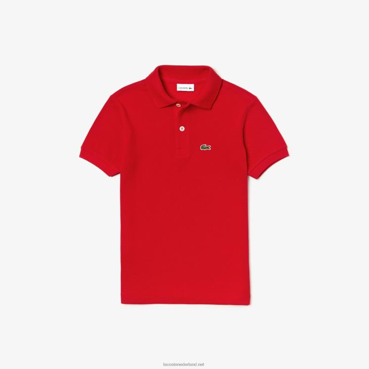Lacoste Petit piqué polo met normale pasvorm 0828H3135 rood 240 kinderen