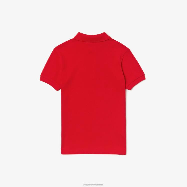 Lacoste Petit piqué polo met normale pasvorm 0828H3135 rood 240 kinderen