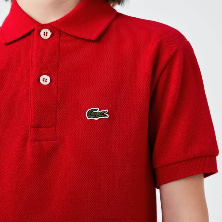 Lacoste Petit piqué polo met normale pasvorm 0828H3135 rood 240 kinderen