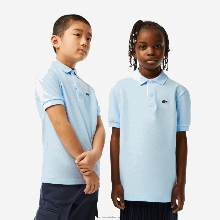 Lacoste Petit piqué polo met normale pasvorm 0828H3139 lichtblauw t01 kinderen