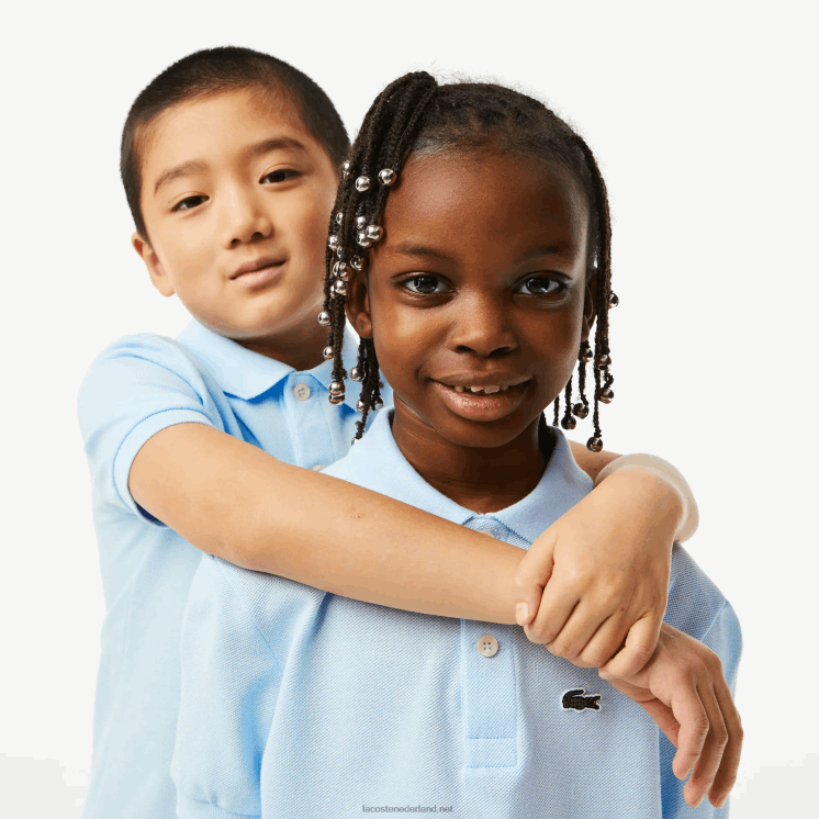 Lacoste Petit piqué polo met normale pasvorm 0828H3139 lichtblauw t01 kinderen