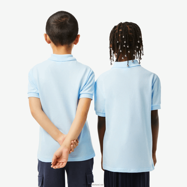 Lacoste Petit piqué polo met normale pasvorm 0828H3139 lichtblauw t01 kinderen