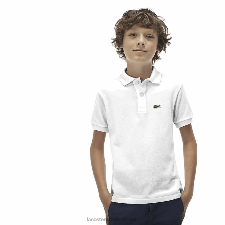 Lacoste Petit piqué polo met normale pasvorm 0828H3139 lichtblauw t01 kinderen