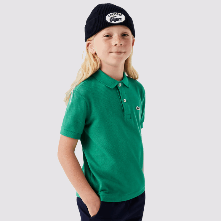 Lacoste Petit piqué polo met normale pasvorm 0828H3155 groene hd2 kinderen