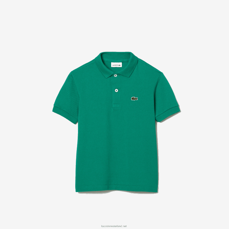Lacoste Petit piqué polo met normale pasvorm 0828H3155 groene hd2 kinderen