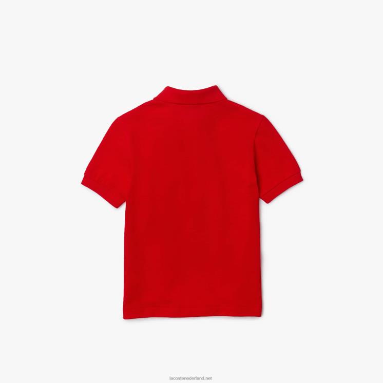 Lacoste Petit piqué polo met normale pasvorm 0828H3171 rode wtu kinderen
