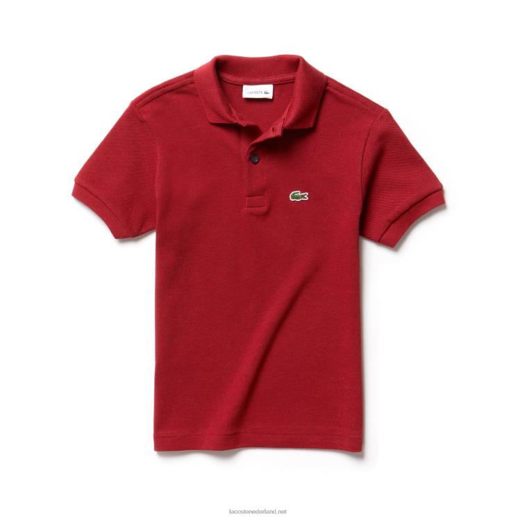 Lacoste Petit piqué polo met normale pasvorm 0828H3172 rode eu7 kinderen
