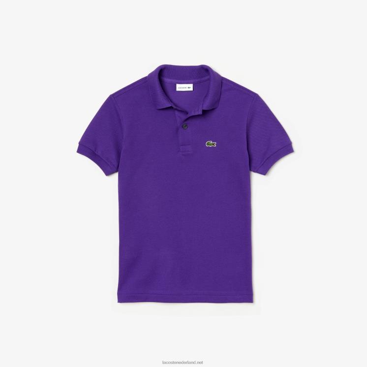 Lacoste Petit piqué polo met normale pasvorm 0828H3173 paars qlt kinderen