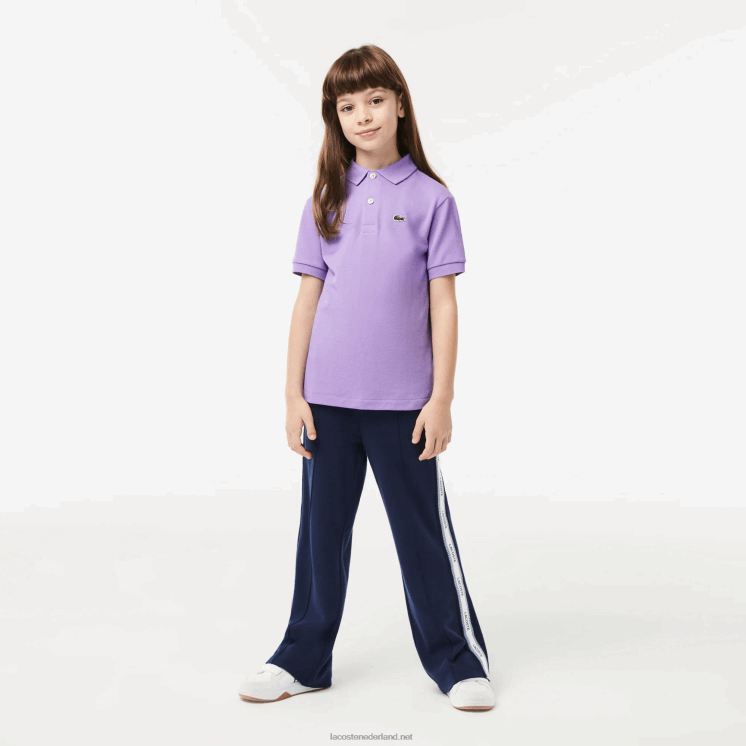 Lacoste Petit piqué polo met normale pasvorm 0828H3181 paarse gfu kinderen