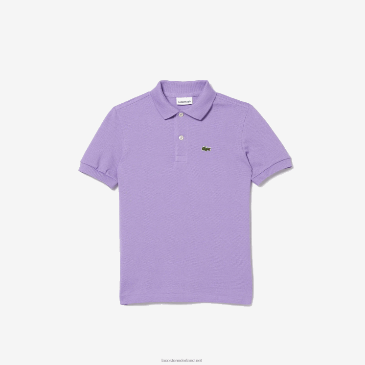 Lacoste Petit piqué polo met normale pasvorm 0828H3181 paarse gfu kinderen