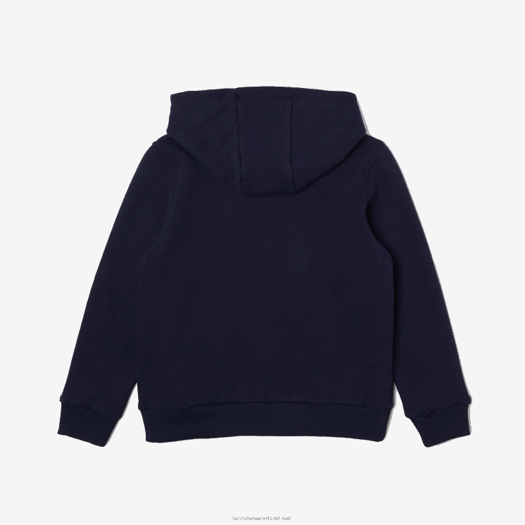 Lacoste Sweatshirt met kangoeroezak en capuchon met rits 0828H3189 marineblauw 166 kinderen