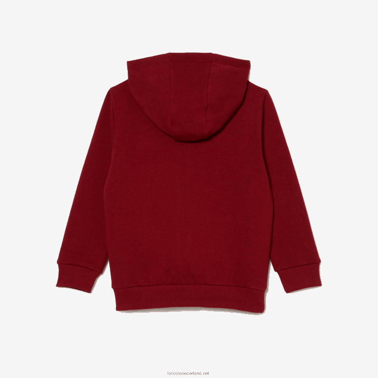 Lacoste Sweatshirt met kangoeroezak en capuchon met rits 0828H3192 bordeaux ja kinderen