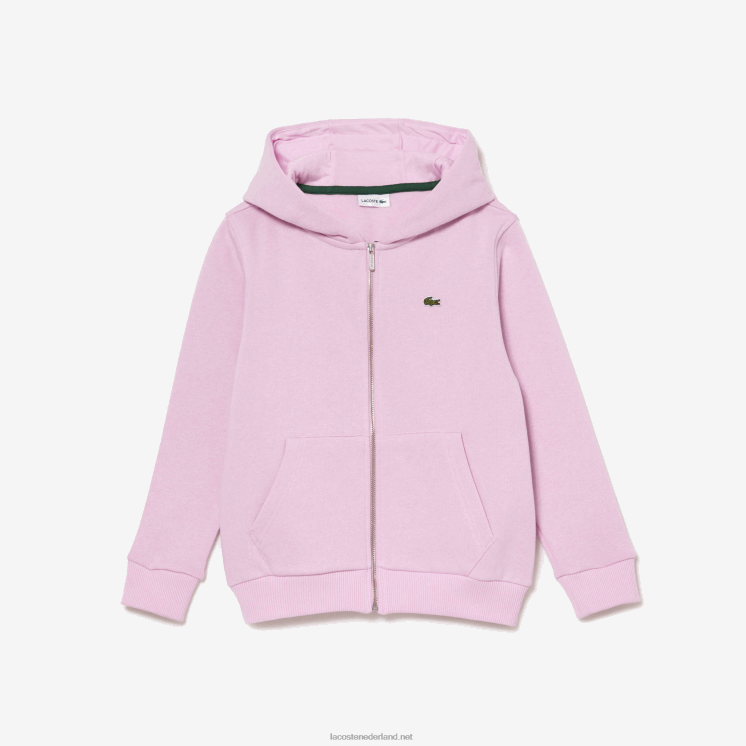 Lacoste Sweatshirt met kangoeroezak en capuchon met rits 0828H3252 roze z4h kinderen