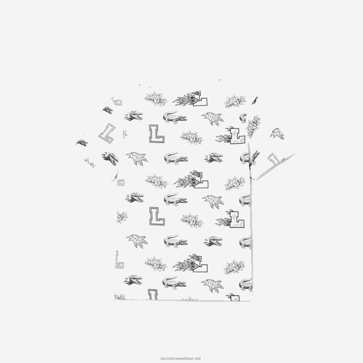 Lacoste T-shirt van biologisch katoen met op maat gemaakte print 0828H3136 wit 001 kinderen