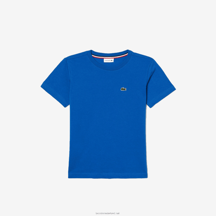 Lacoste T-shirt van katoenen jersey met ronde hals 0828H2995 blauwe kxb kinderen