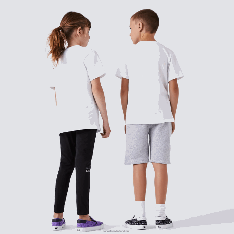 Lacoste T-shirt van katoenen jersey met ronde hals 0828H2996 wit 001 kinderen