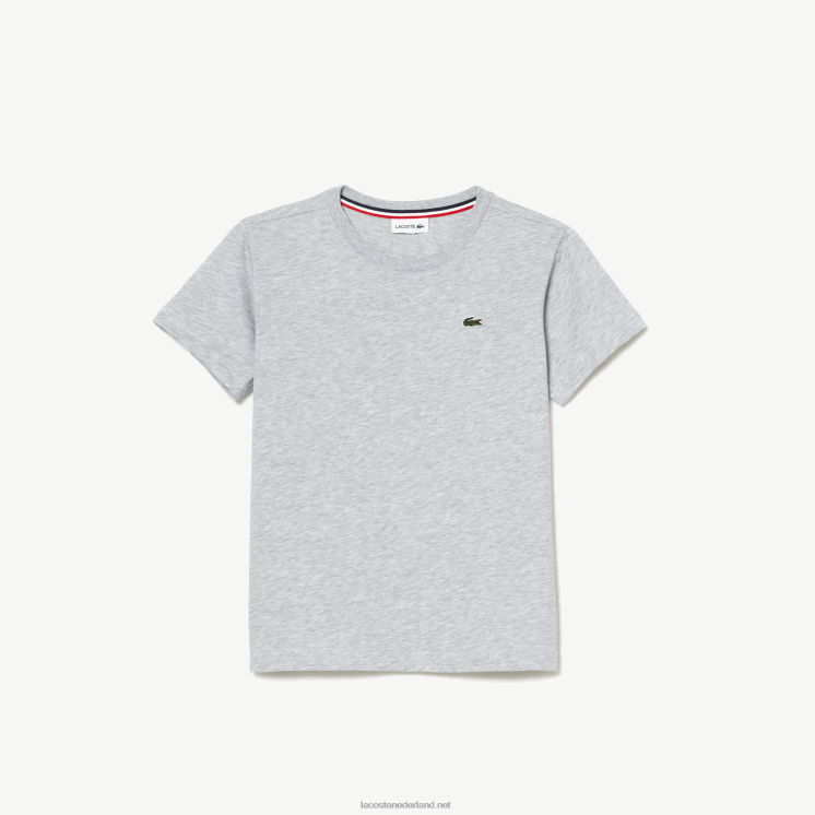Lacoste T-shirt van katoenen jersey met ronde hals 0828H3125 grijze chine ca kinderen