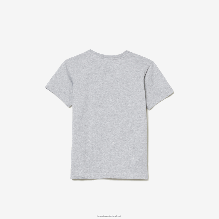Lacoste T-shirt van katoenen jersey met ronde hals 0828H3125 grijze chine ca kinderen