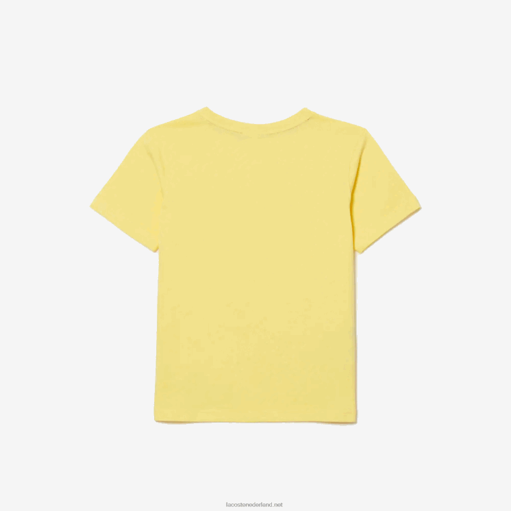 Lacoste T-shirt van katoenen jersey met ronde hals 0828H3132 geel 107 kinderen
