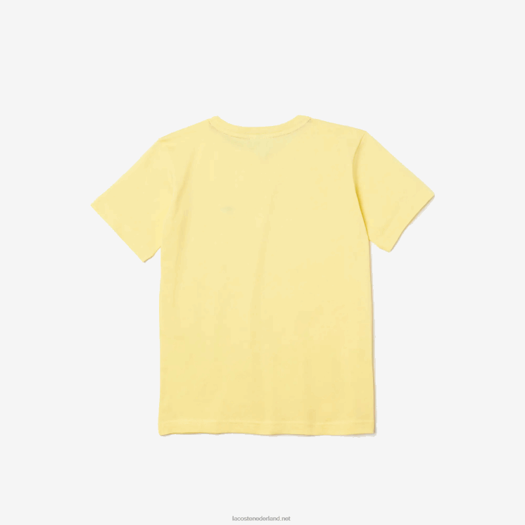 Lacoste T-shirt van katoenen jersey met ronde hals 0828H3132 geel 107 kinderen