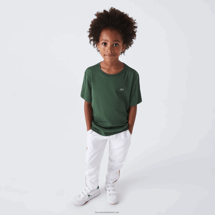 Lacoste T-shirt van katoenen jersey met ronde hals 0828H3149 groen 5hx kinderen
