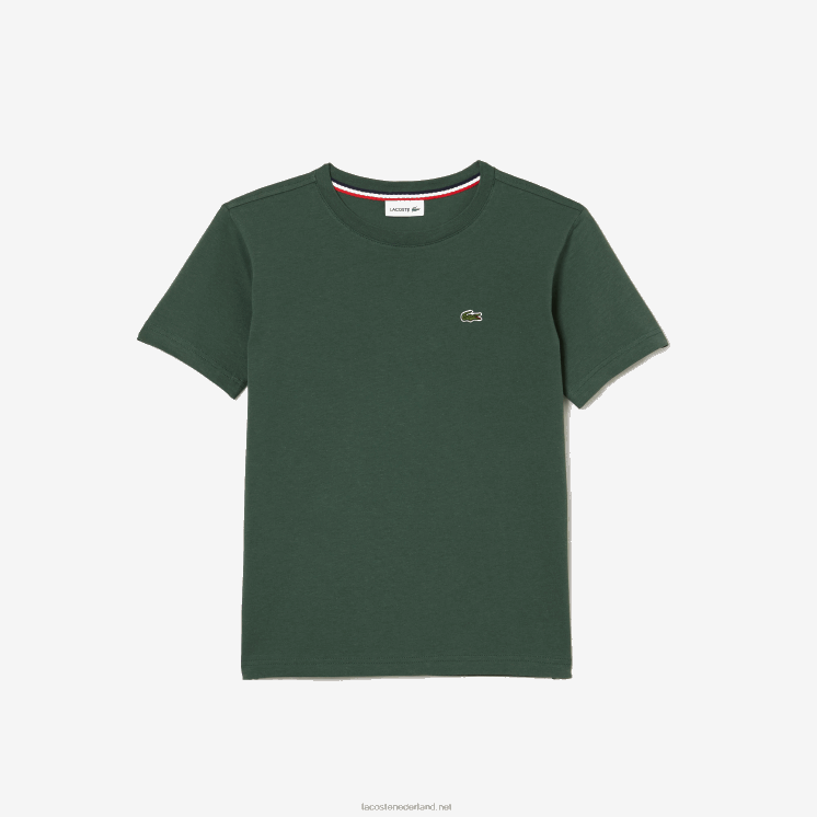 Lacoste T-shirt van katoenen jersey met ronde hals 0828H3149 groen 5hx kinderen