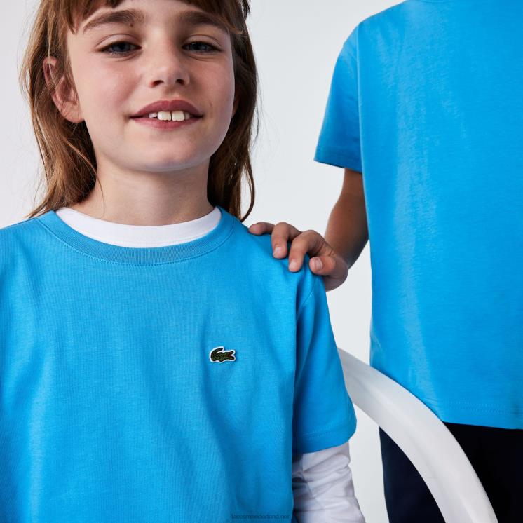 Lacoste T-shirt van katoenen jersey met ronde hals 0828H3166 blauw 4xa kinderen