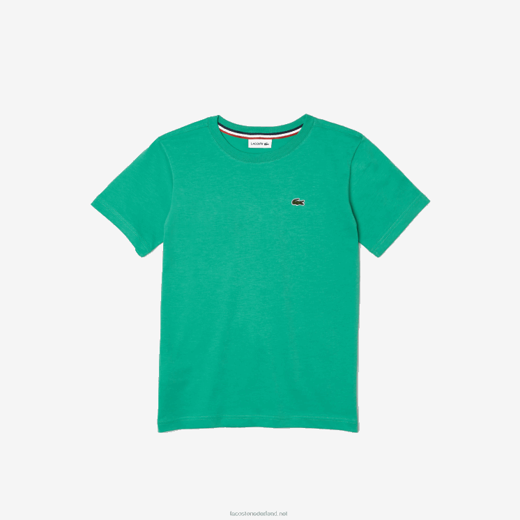 Lacoste T-shirt van katoenen jersey met ronde hals 0828H3167 groene kfv kinderen