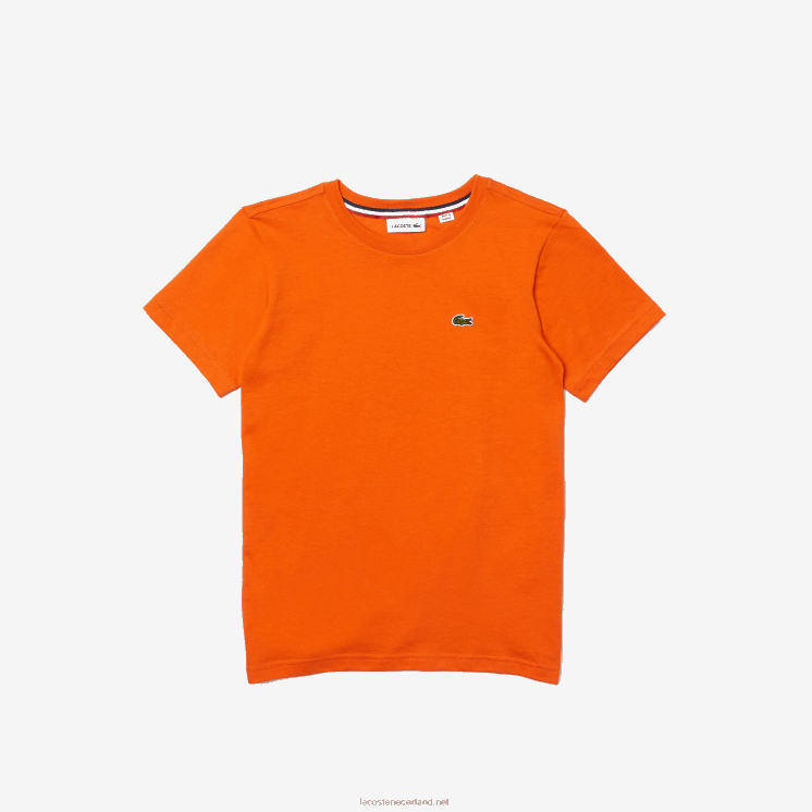 Lacoste T-shirt van katoenen jersey met ronde hals 0828H3177 oranje z4d kinderen