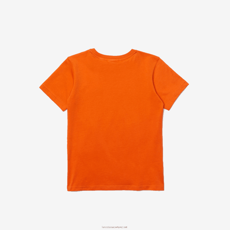 Lacoste T-shirt van katoenen jersey met ronde hals 0828H3177 oranje z4d kinderen