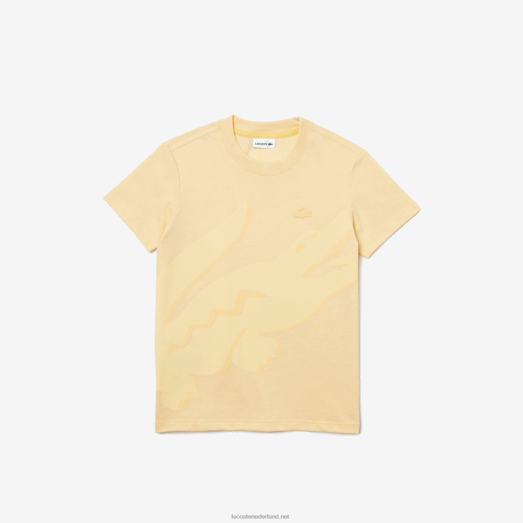 Lacoste T-shirt van piqué biologisch katoen 0828H3142 gele hbz jongens