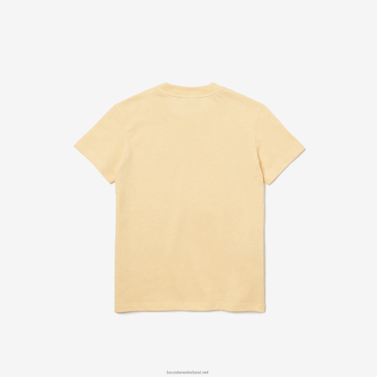 Lacoste T-shirt van piqué biologisch katoen 0828H3142 gele hbz jongens