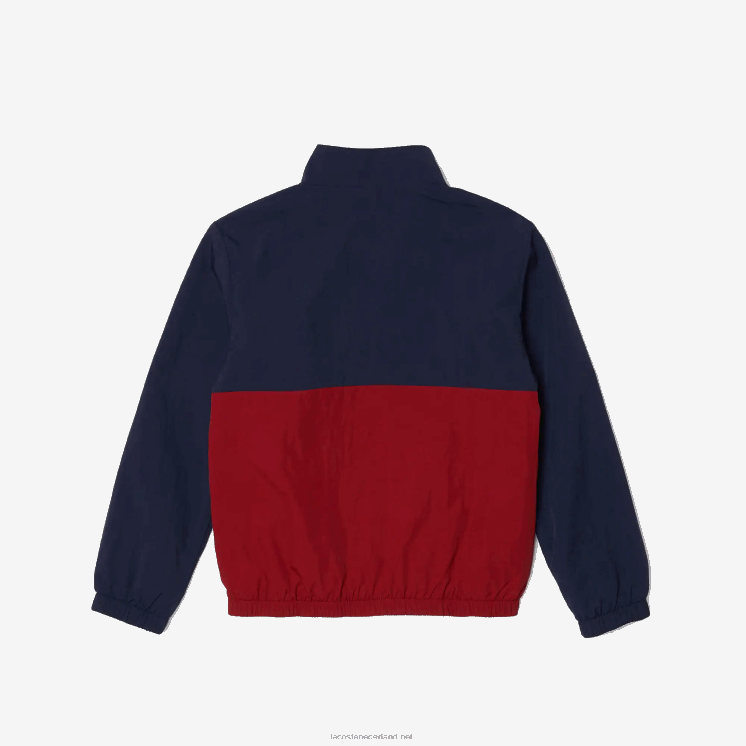 Lacoste colbert met hoge hals en colorblock 0828H3219 marineblauw bordeaux lub kinderen