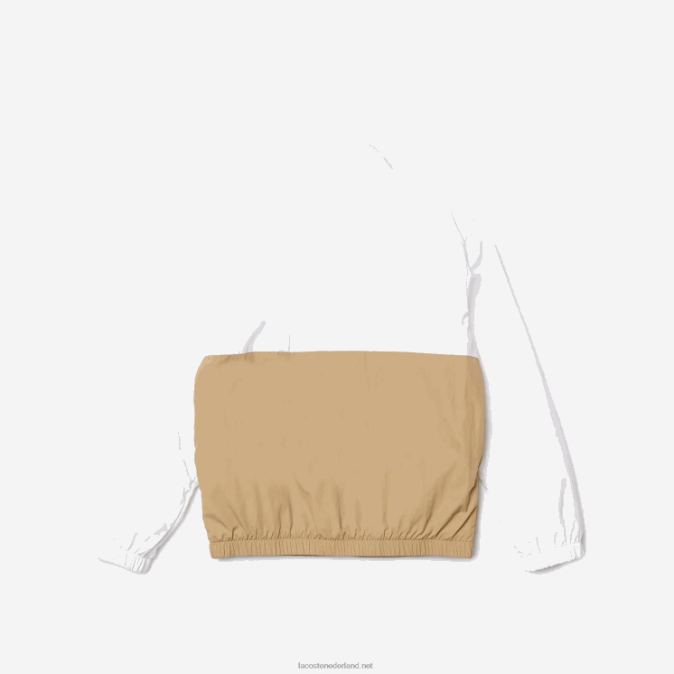 Lacoste colbert met hoge hals en colorblock 0828H3220 witbeige wn5 kinderen