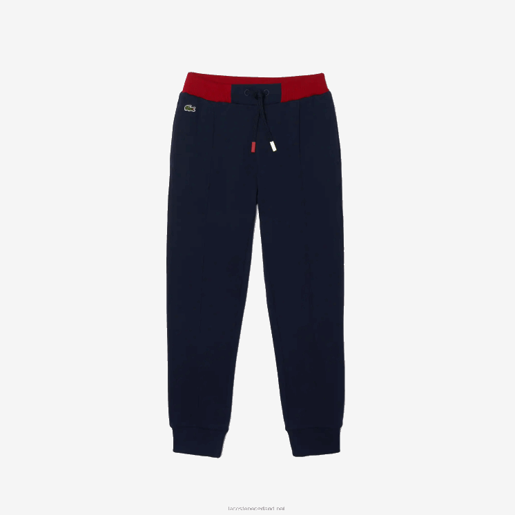 Lacoste gekleurde fleece joggingbroek met tailleband 0828H3266 marineblauw 166 kinderen